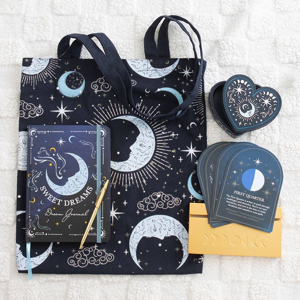 Moon phase cards with wooden stand