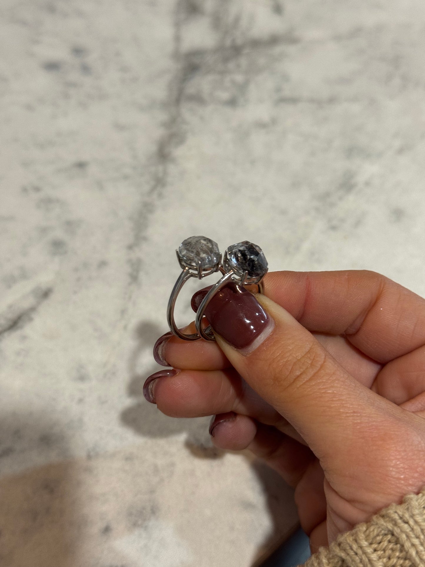 Adjustable Crystal Rings
