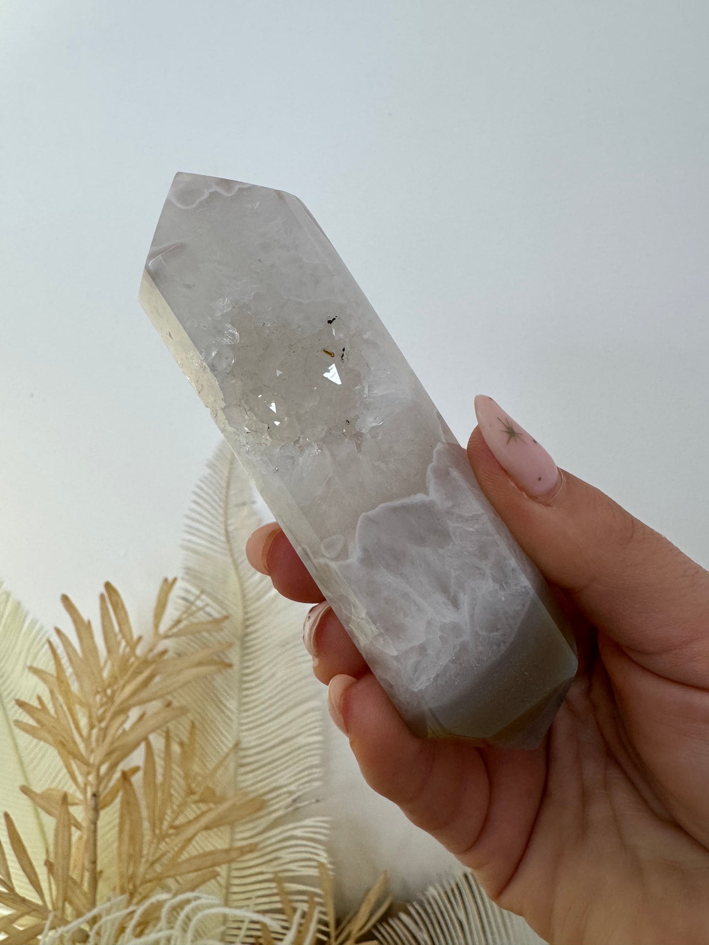 Agate Druzy double terminated points