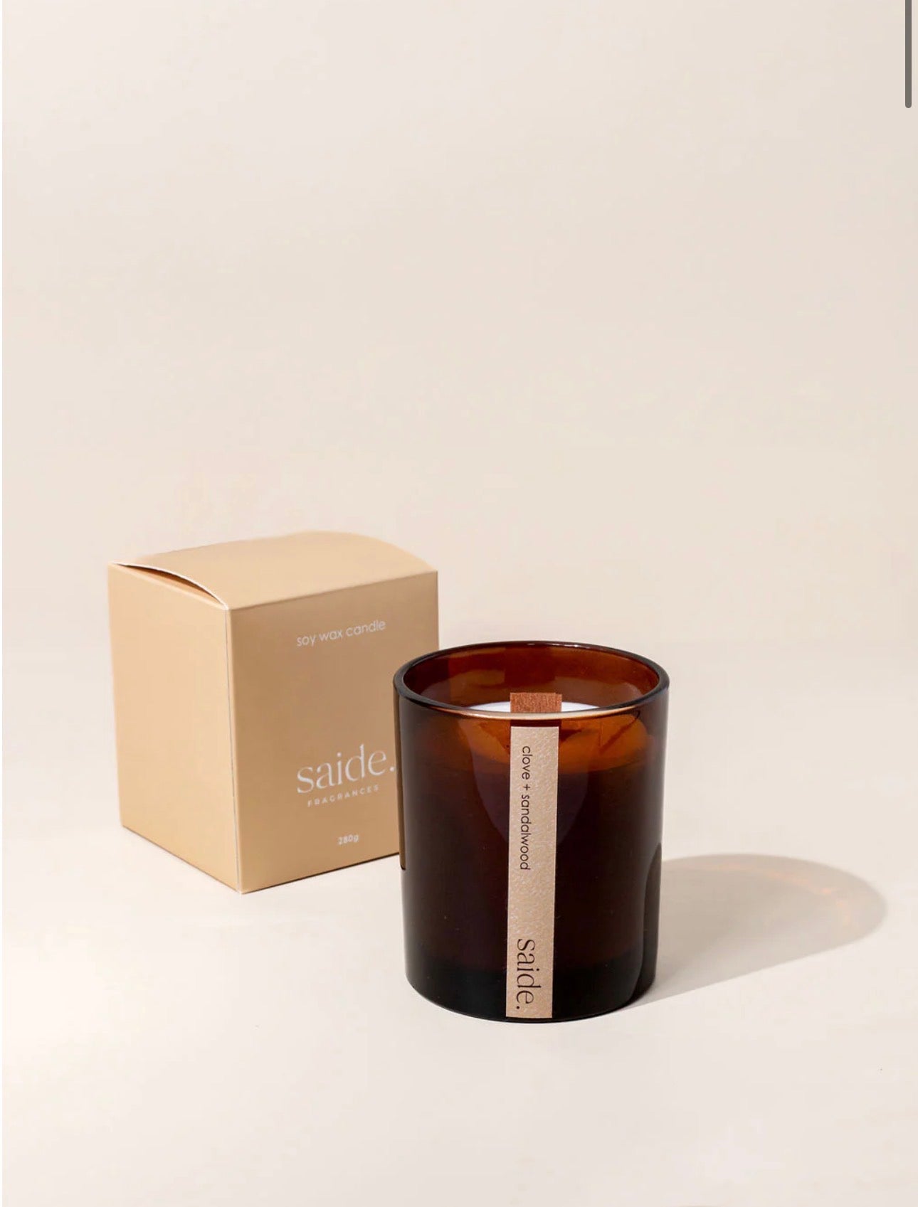 Saide - Amber wood wick candle - Sea salt + Sage