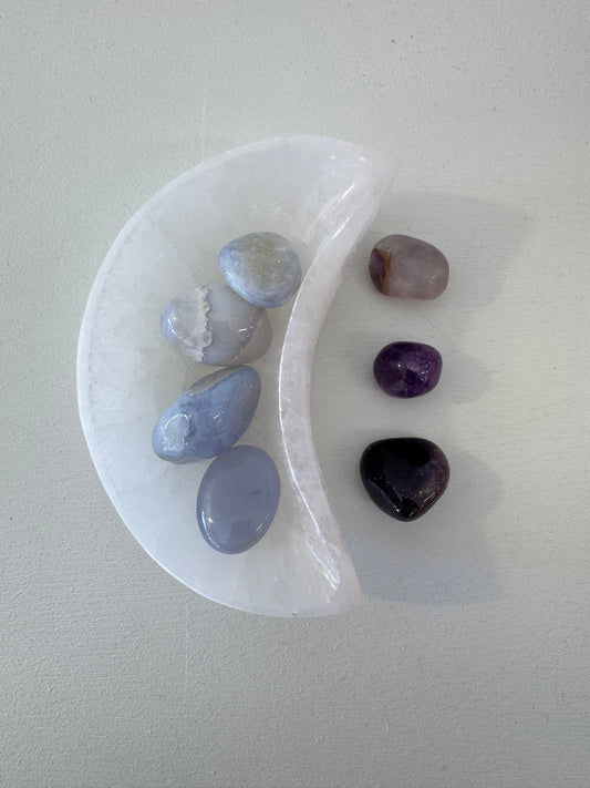Selenite Moon Bowl
