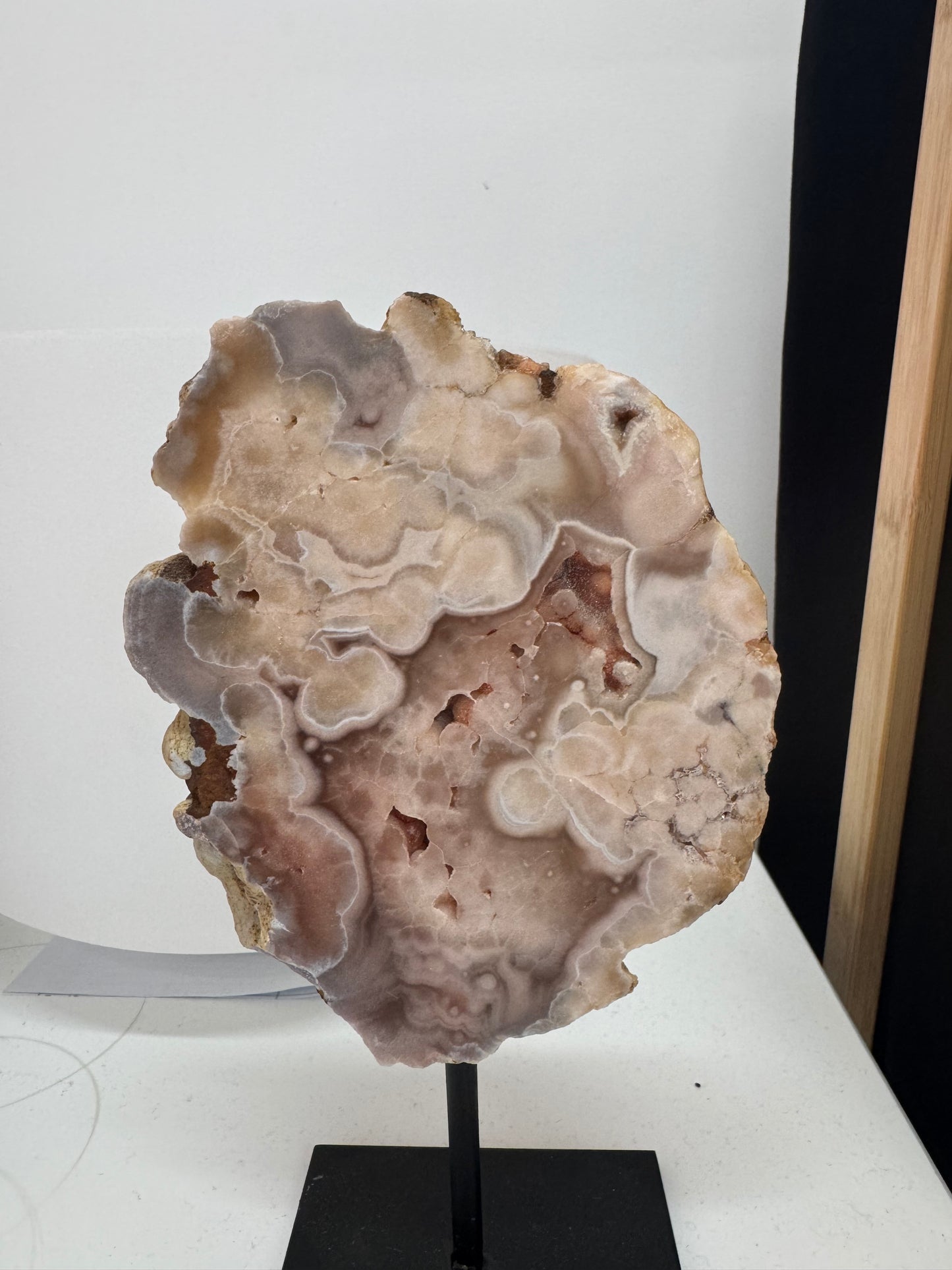Pink Amethyst Cluster on stand