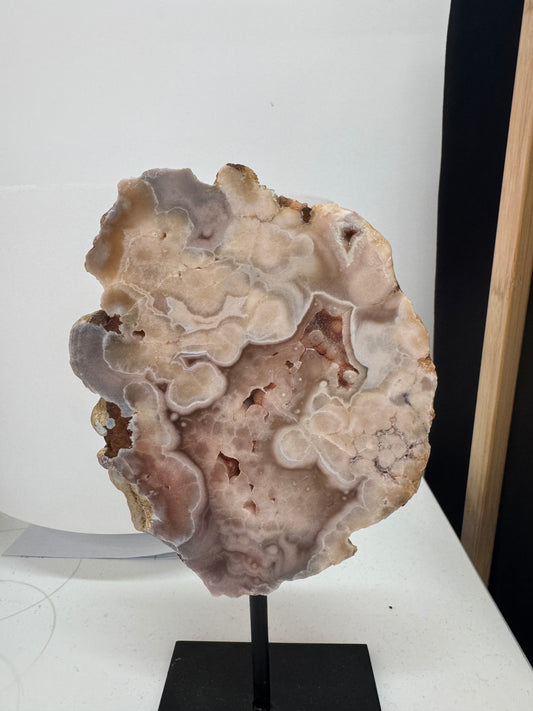 Pink Amethyst Cluster on stand