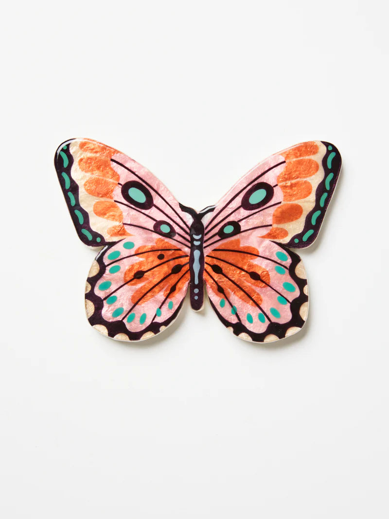 JONES AND CO CANOPY BUTTERFLY PINK WALL ART