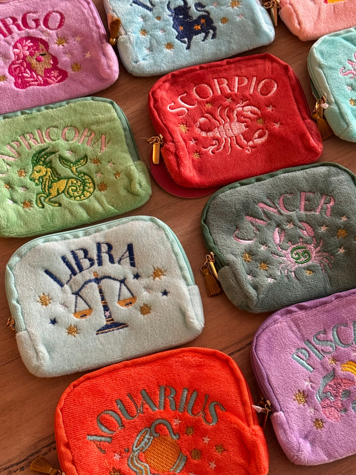 Zodiac Zest Velvet Pouches