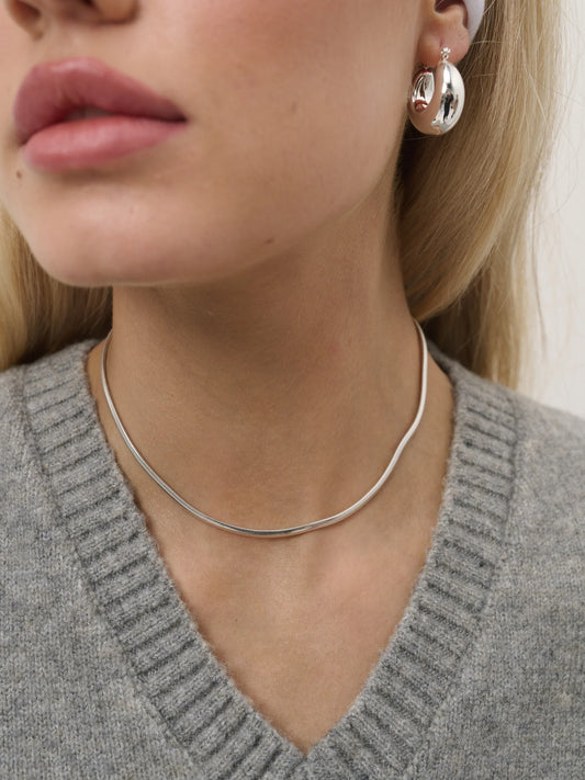3mm Snake Sterling Silver Necklace