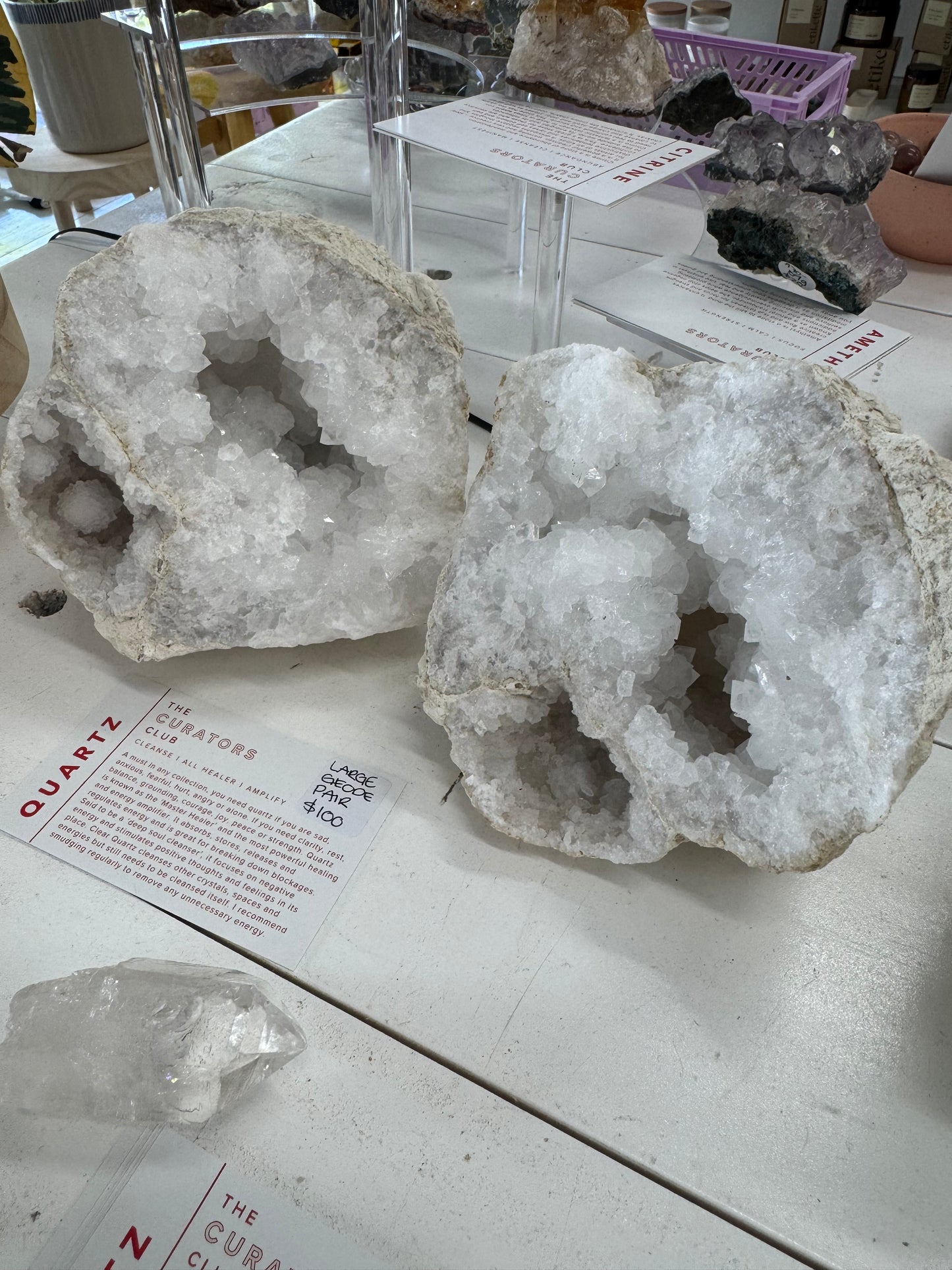 Quartz Geode - Split Pair