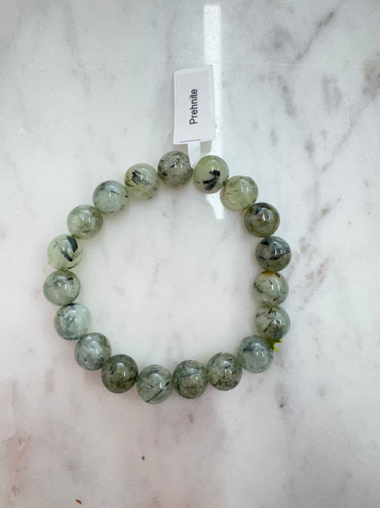 10mm Prehnite beaded bracelet