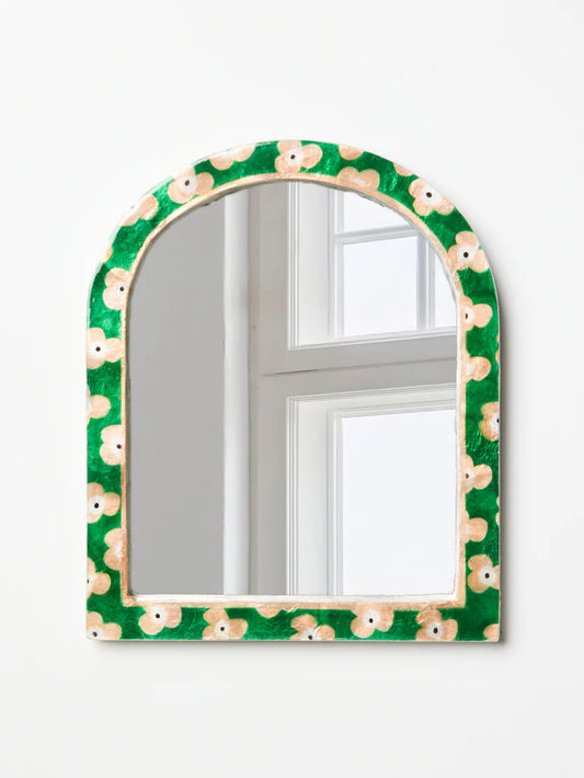 JONES & CO PARADIS GREEN FLORAL MIRROR