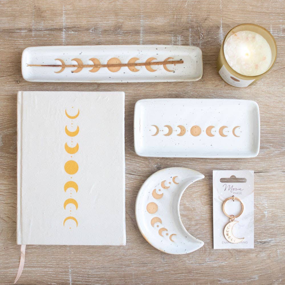 Moon phase ceramic trinket tray