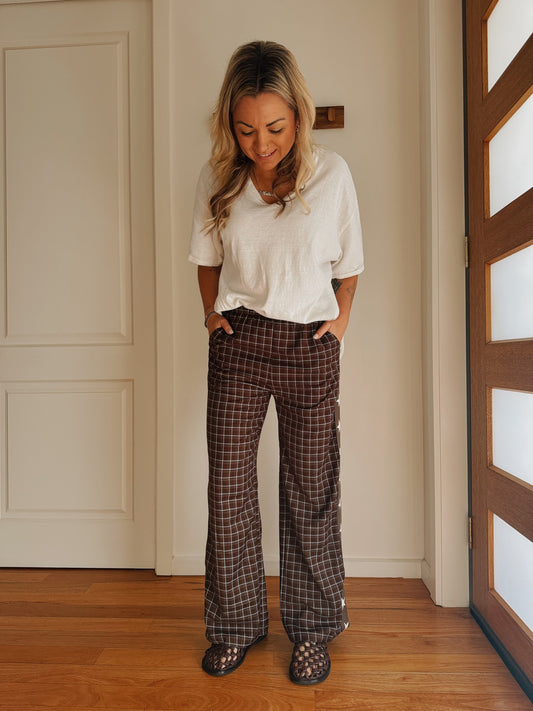 Star Gingham Racer Pant