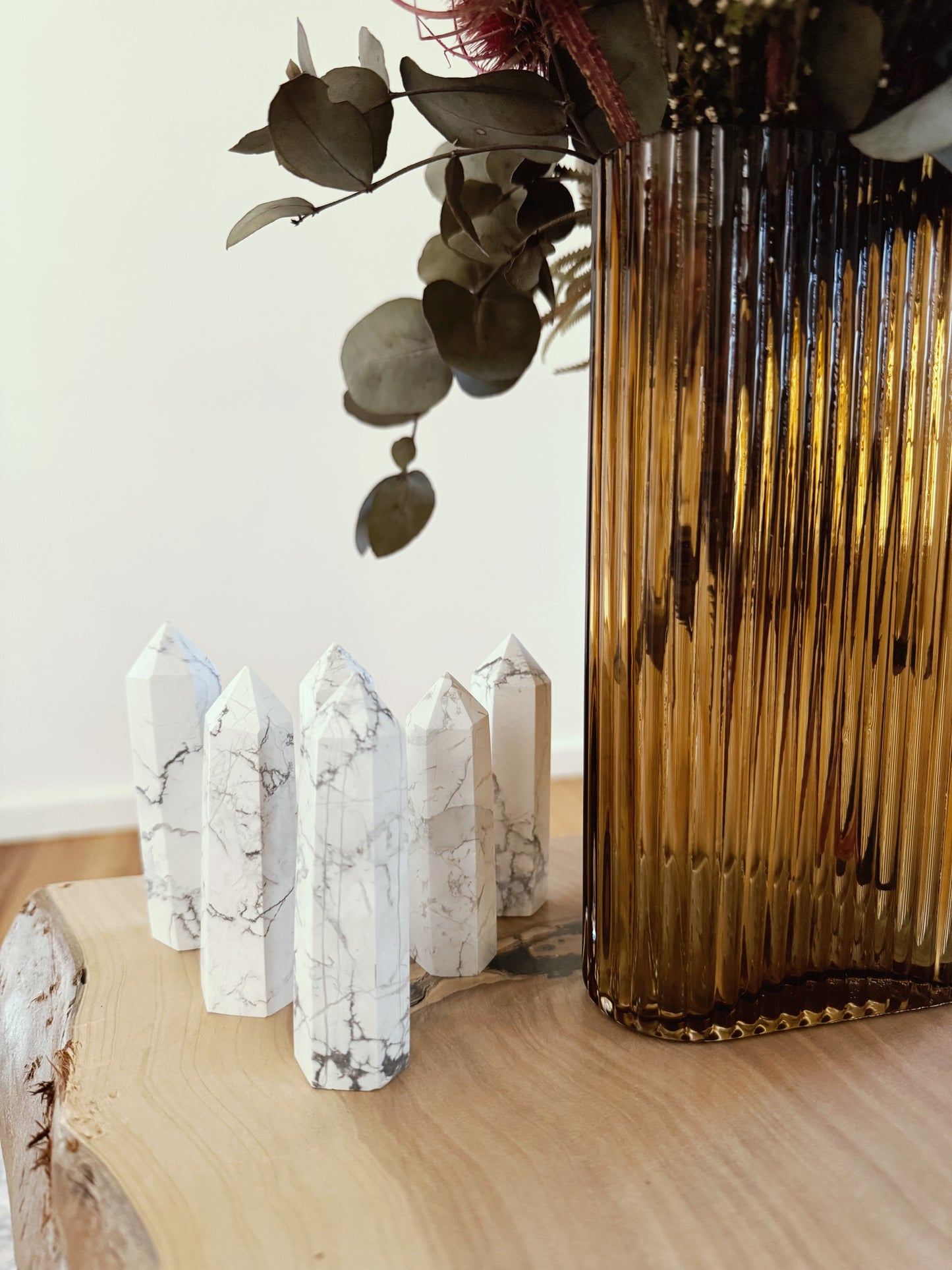 White Howlite Towers