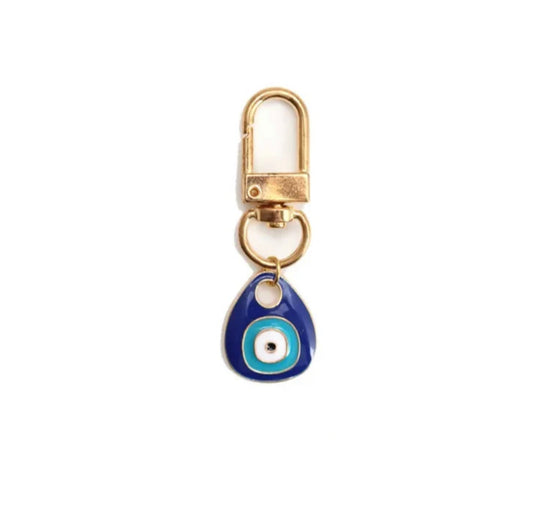 Evil Eye Keyring Mini • Gold & Blue