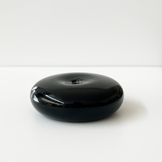 Black Glass Incense Holder