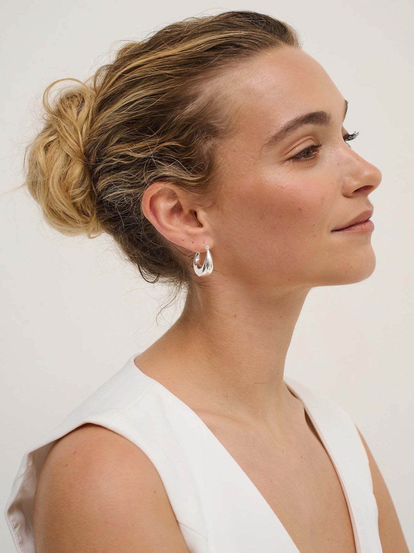 Linda Hoop Sterling Silver Plated Earrings