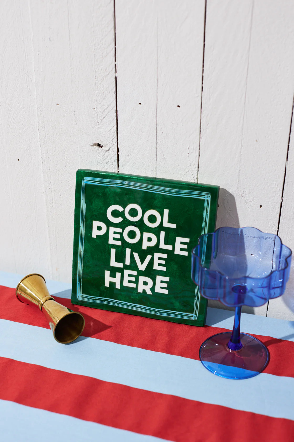 Fun house - cool people live here wall tile