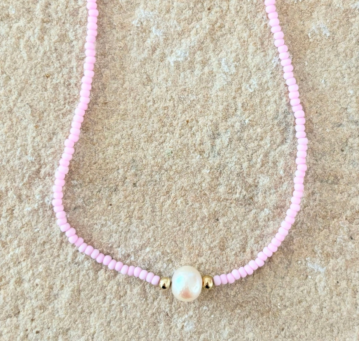 Mila Pearl Necklace - Pink
