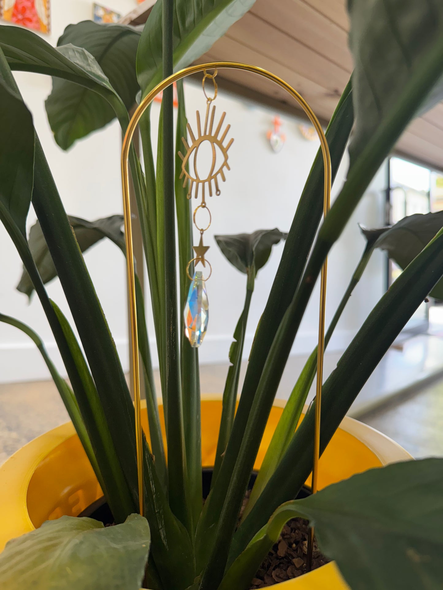 Plant stake sun catcher