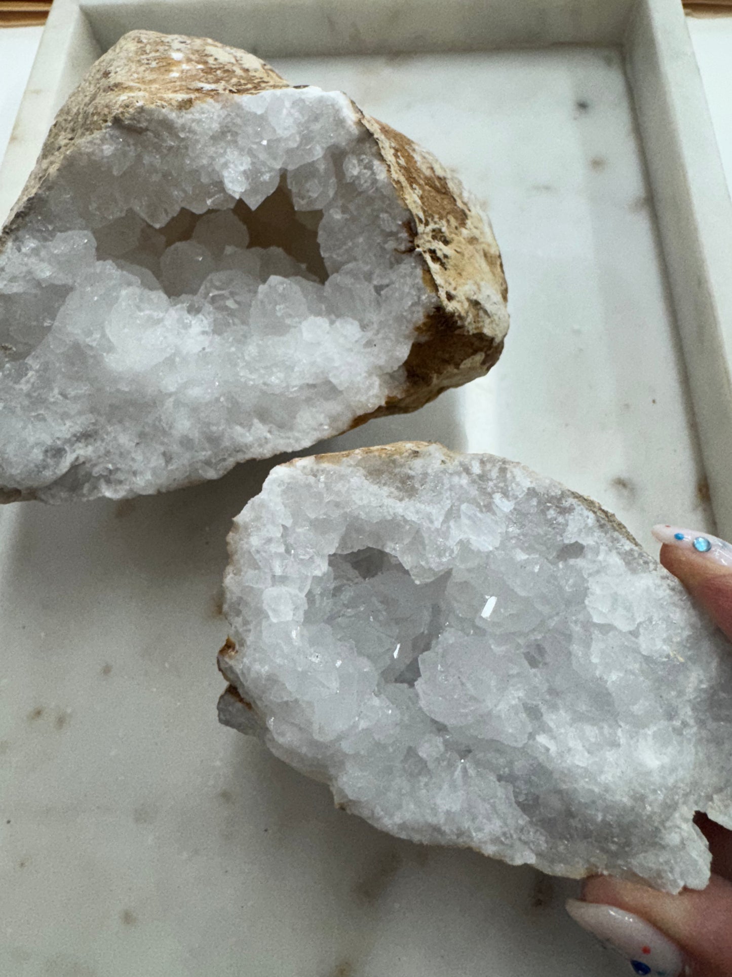 Quartz Geode - Split Pair