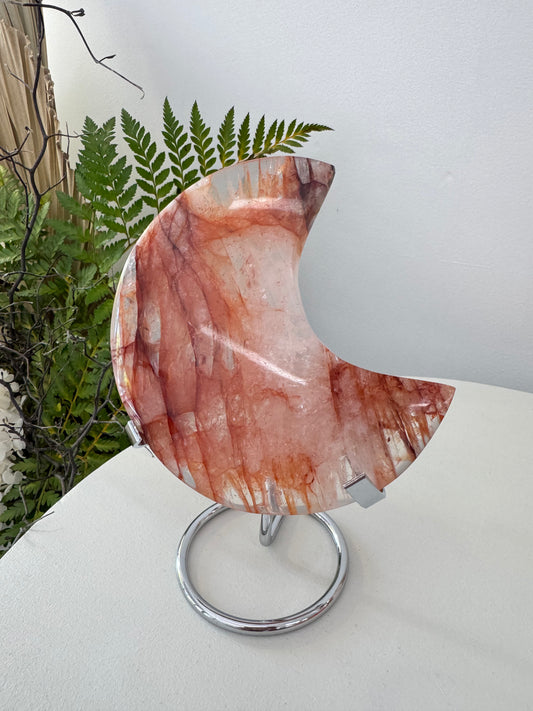 Fire Quartz Moon on stand