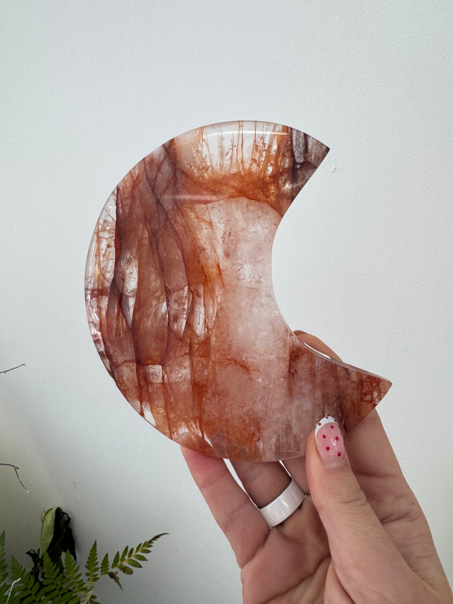 Fire Quartz Moon on stand