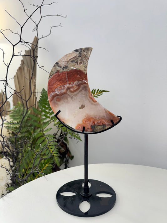 Money Agate Moon on stand