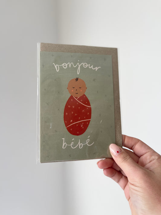 Bonjour Bebe - greeting card