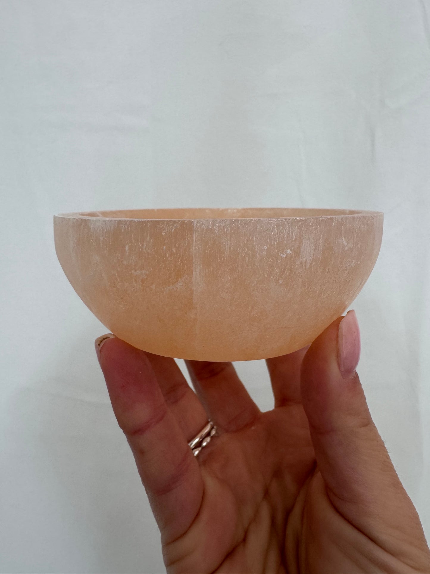 Peach Selenite Bowl 10cm