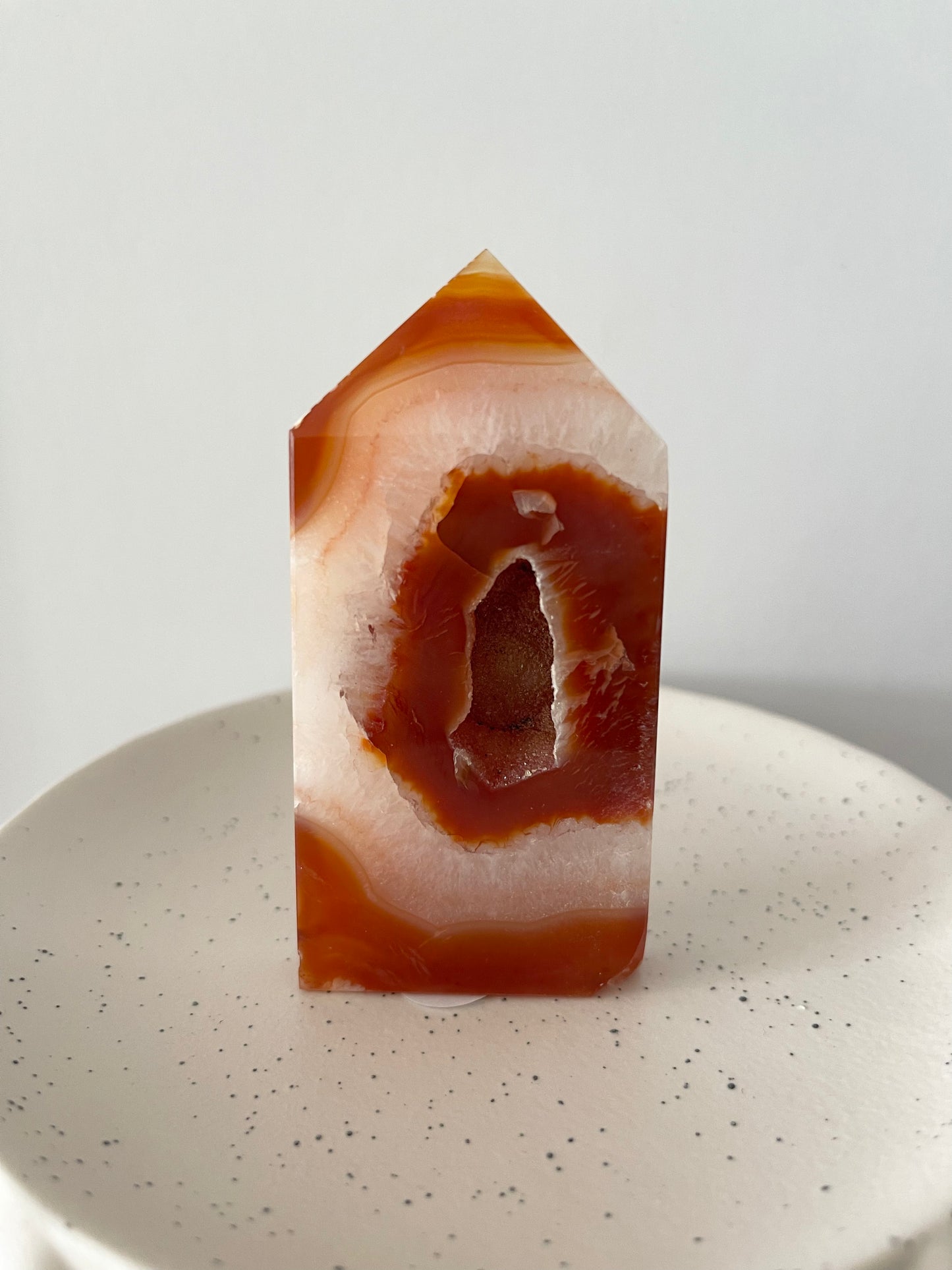 Carnelian Agate Druzy Point - MEDIUM