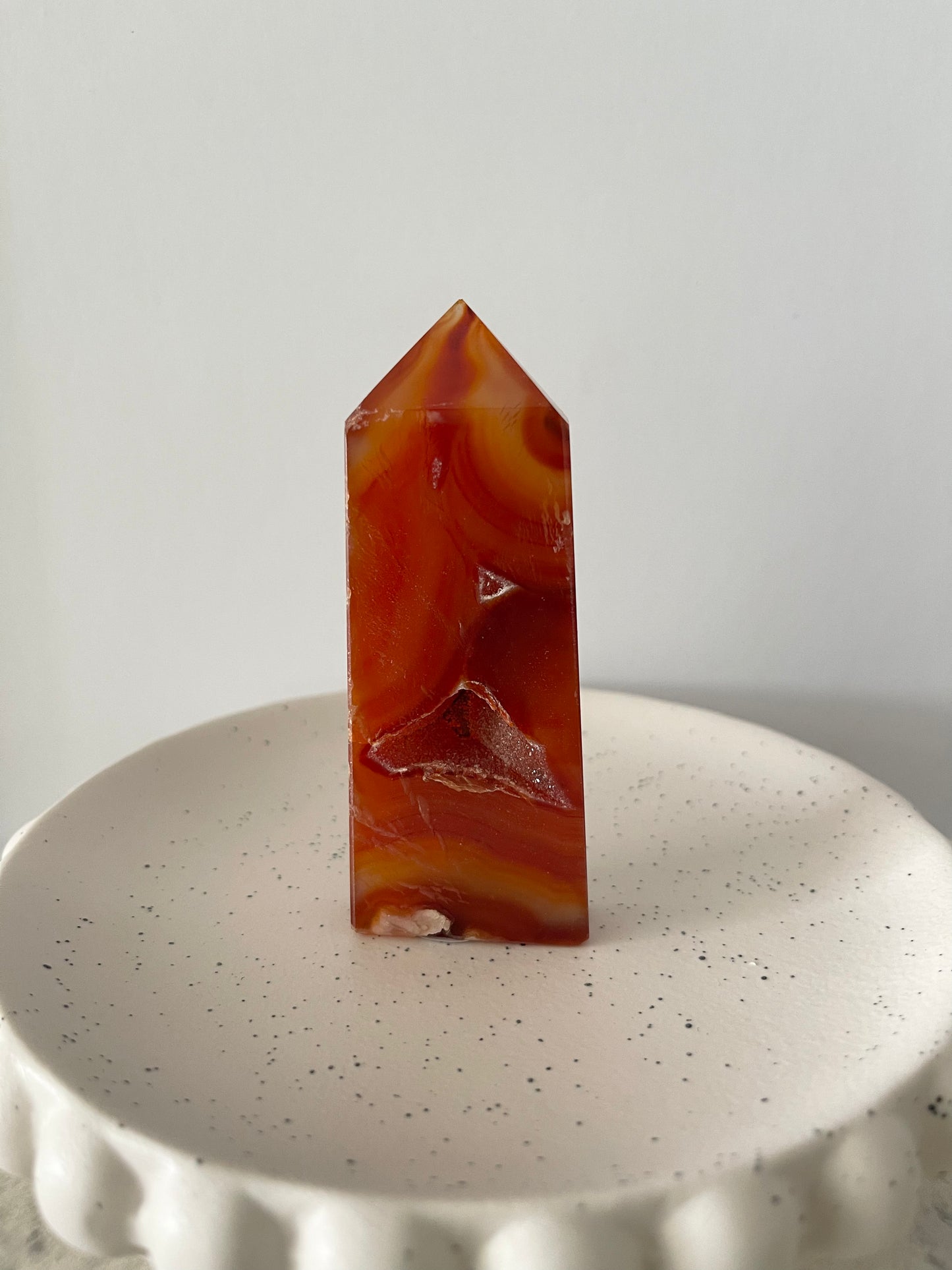 Carnelian Agate Druzy Point - MEDIUM