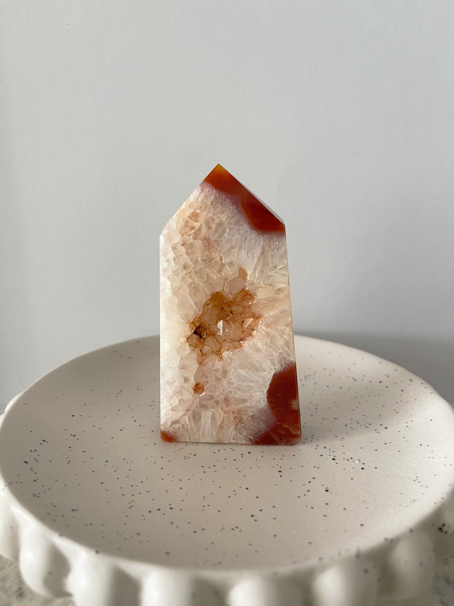 Carnelian Agate Druzy Point - MEDIUM