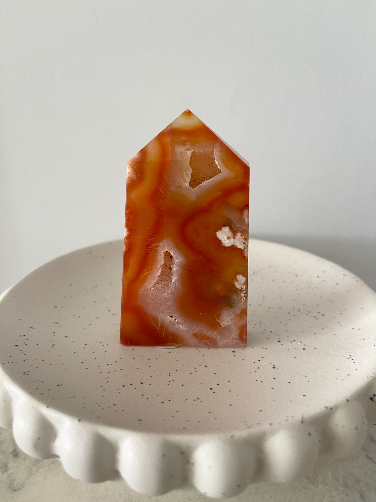 Carnelian Agate Druzy Point - MEDIUM