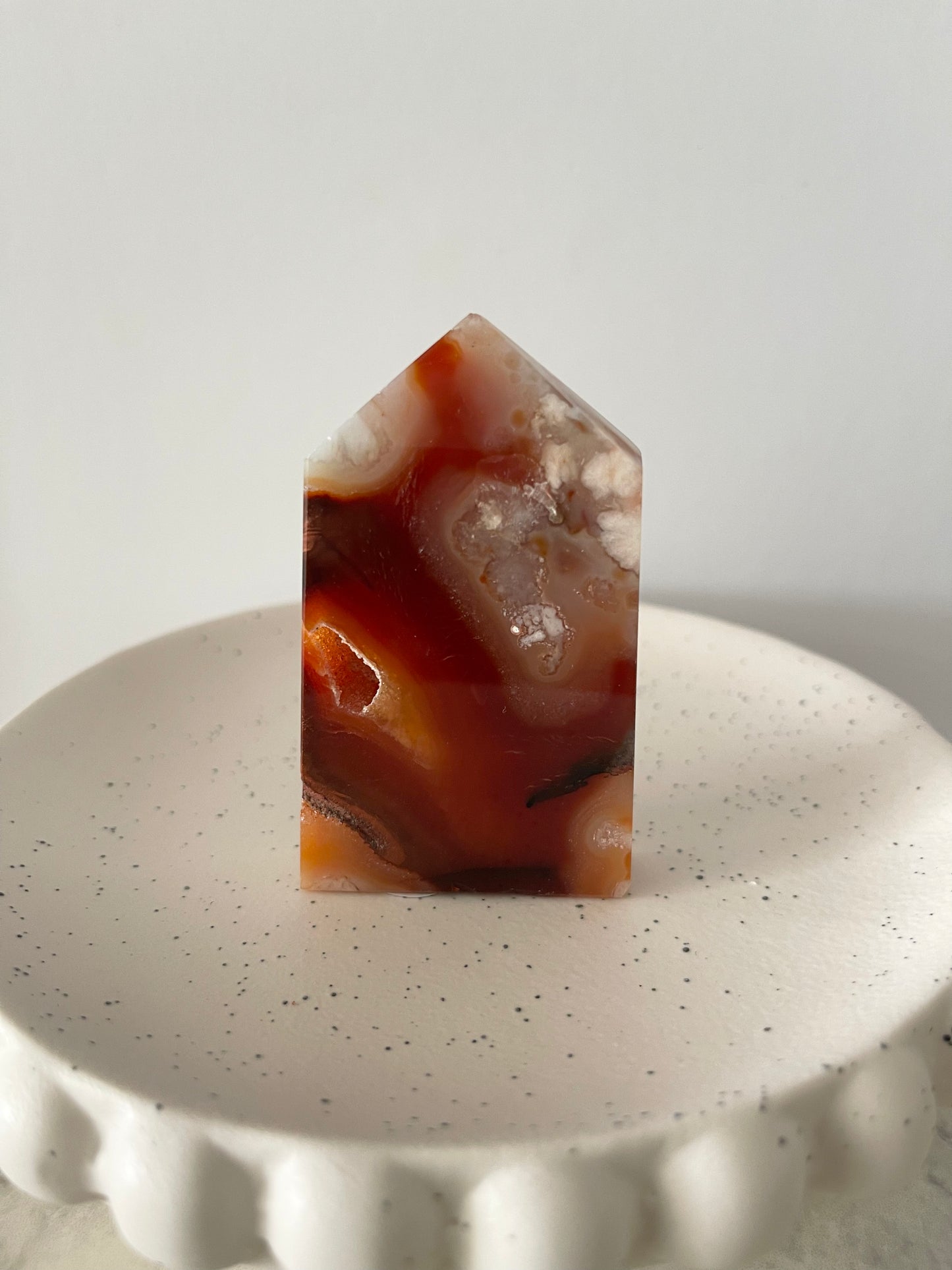 Carnelian Agate Druzy Point - MEDIUM