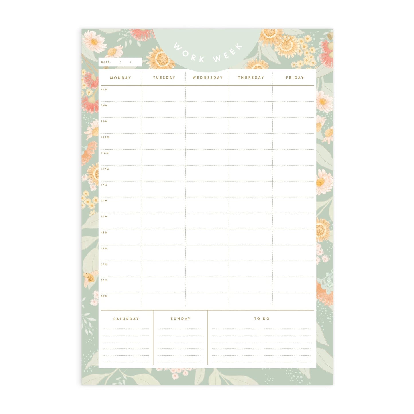 PLANNER • A4 Work Week Planner Notepad - Botanika