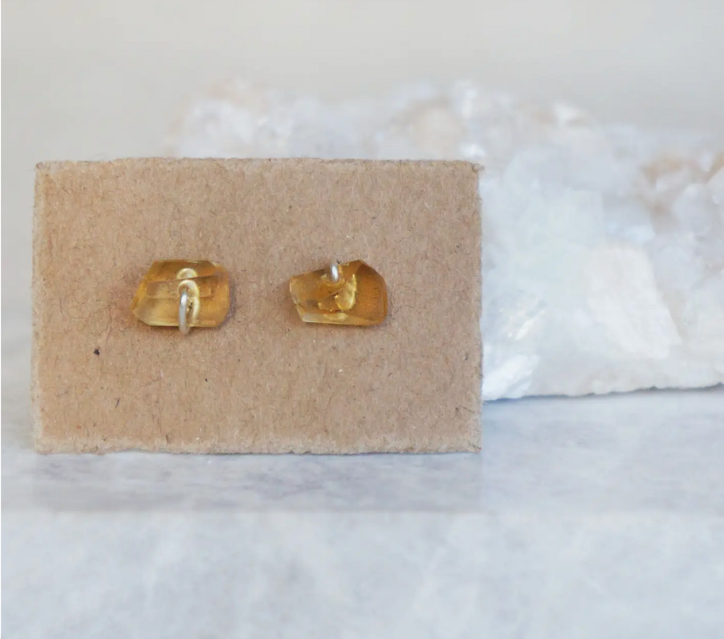 Aloma Citrine Studs - Silver