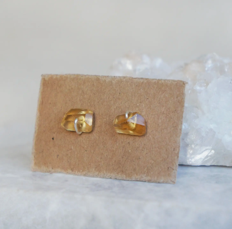 Aloma Citrine Studs - Silver