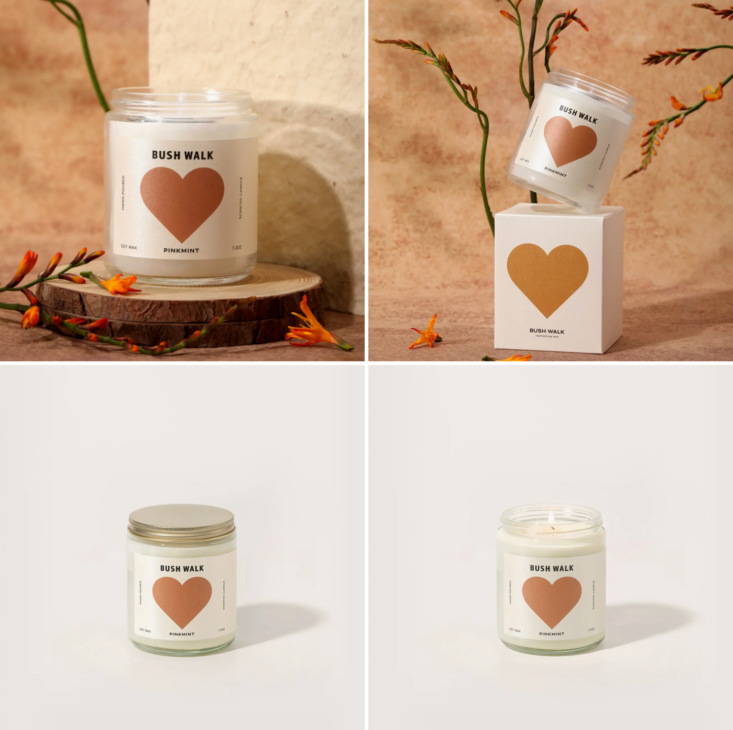 Pink Mint Soy Wax Candles