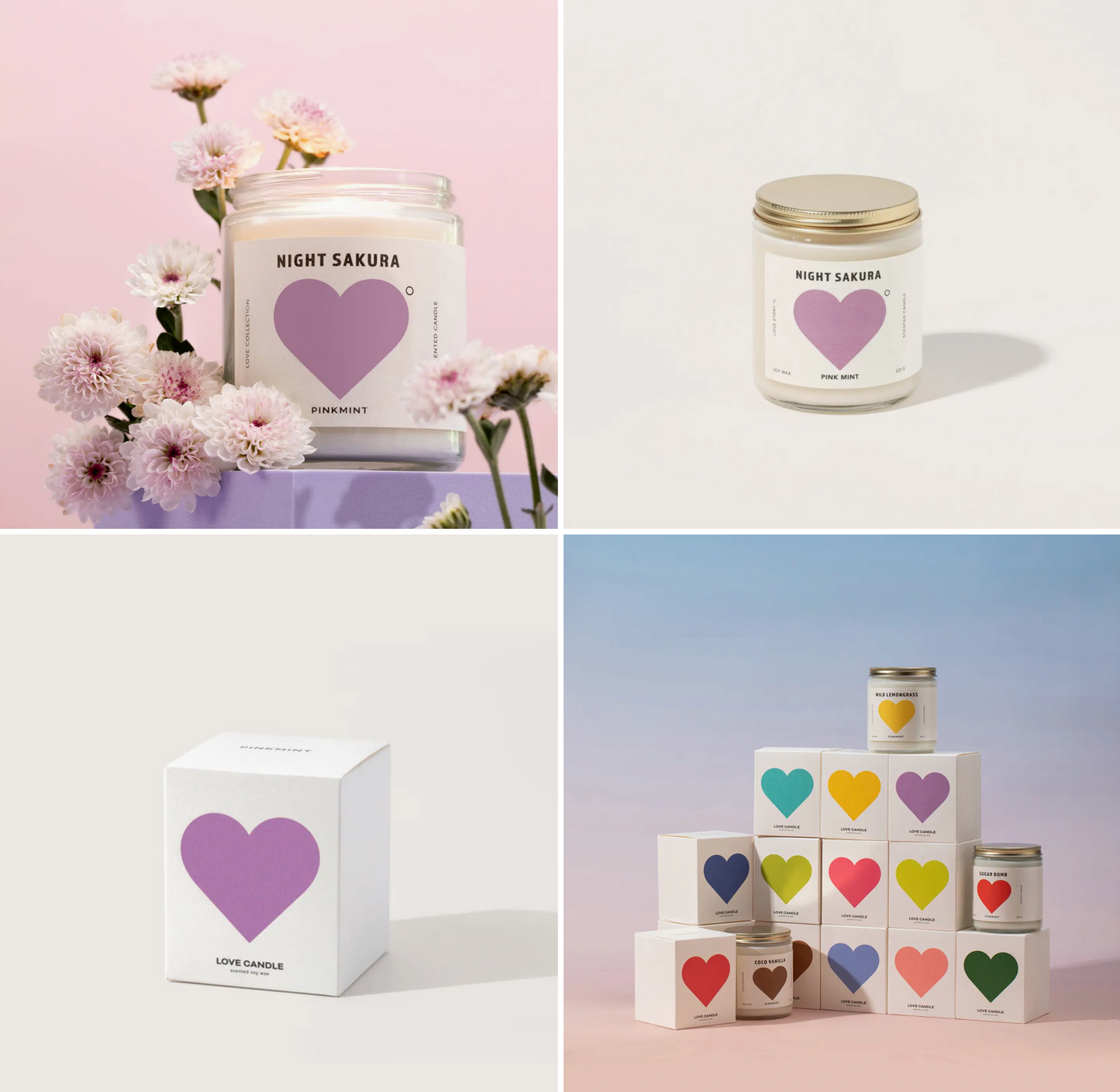 Pink Mint Soy Wax Candles