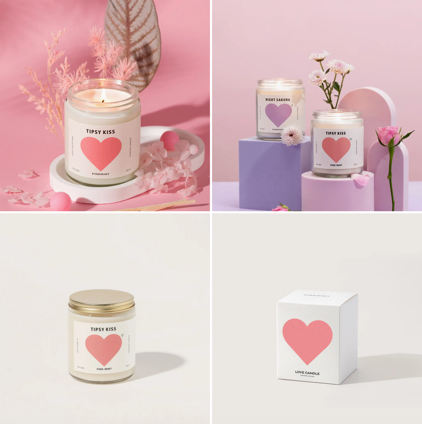 Pink Mint Soy Wax Candles