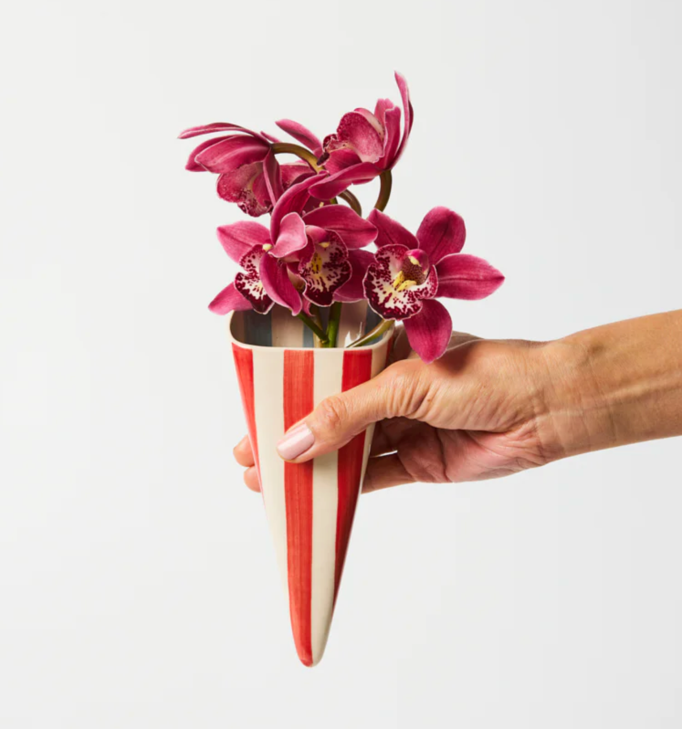 FOLLY WALL VASE RED STRIPE