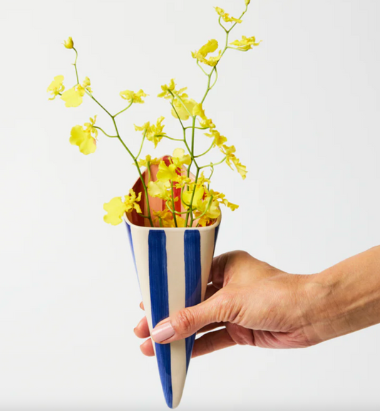 FOLLY WALL VASE BLUE STRIPE