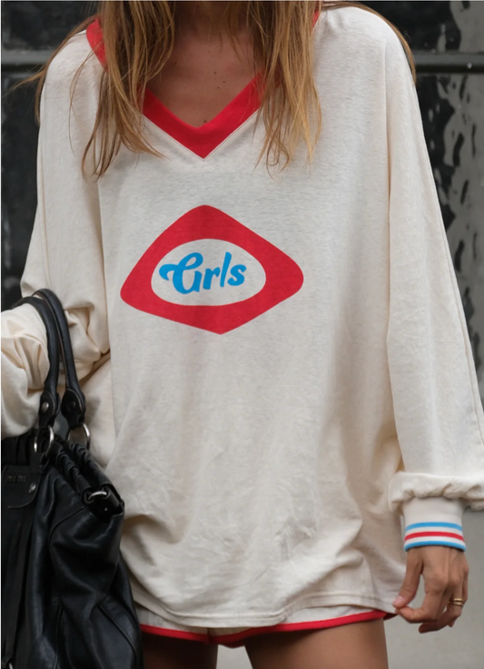 GRLS Long Sleeve - Cream/Red