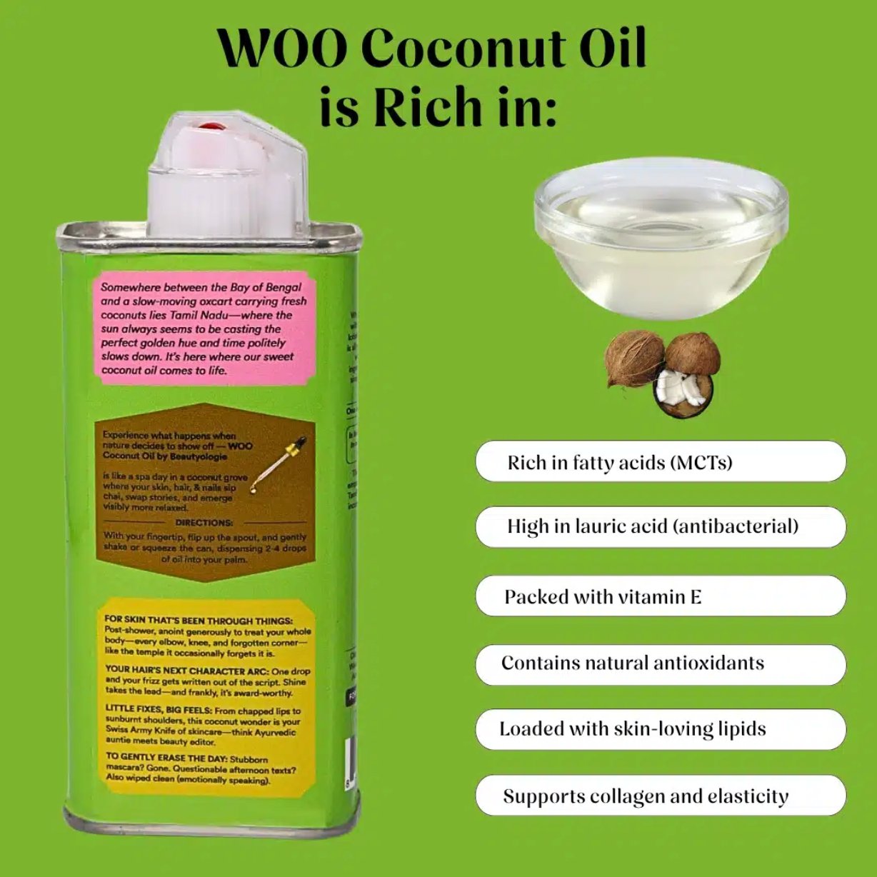 WOO Coconut Oil – Pure Coconut Luxury for Soft, Hydrated Skin & Hair