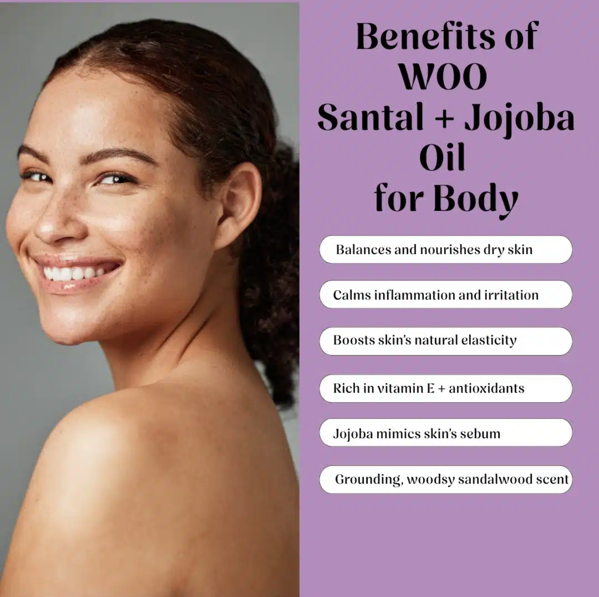 WOO Santal + Jojoba Oil – Nourishing Body & Hair Oil with Aromatic Santal