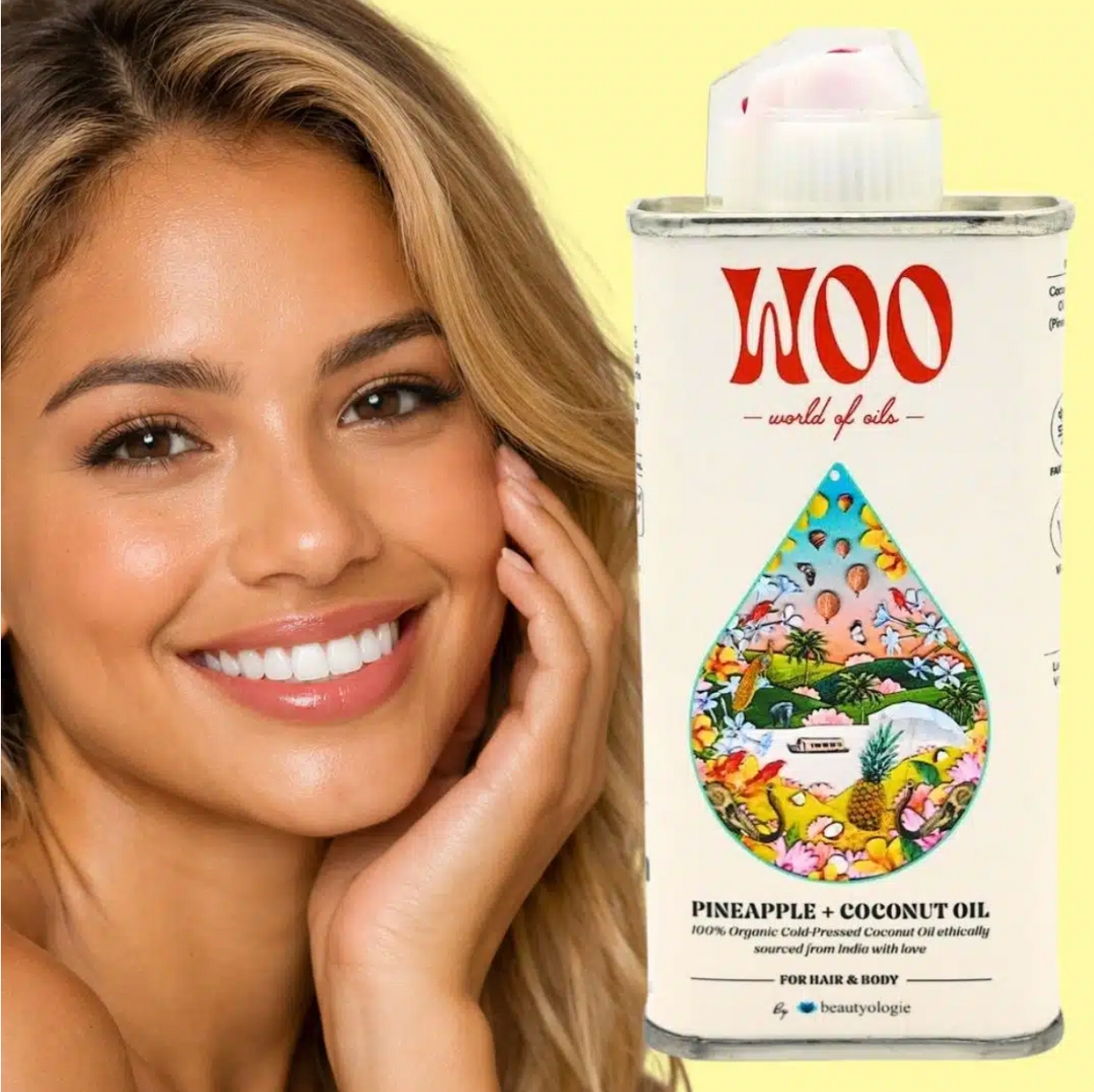 WOO Pineapple + Coconut Oil – Nourishing, Strengthening, & Shine-Enhancing