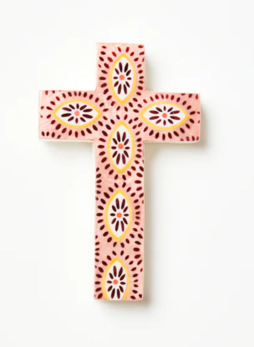 SAMIRA SMALL CROSS PINK EYES