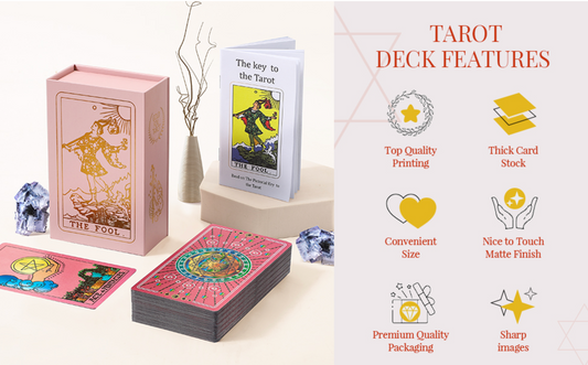 78 Tarot Cards for Beginners with Guidebook – Pink Divination Deck