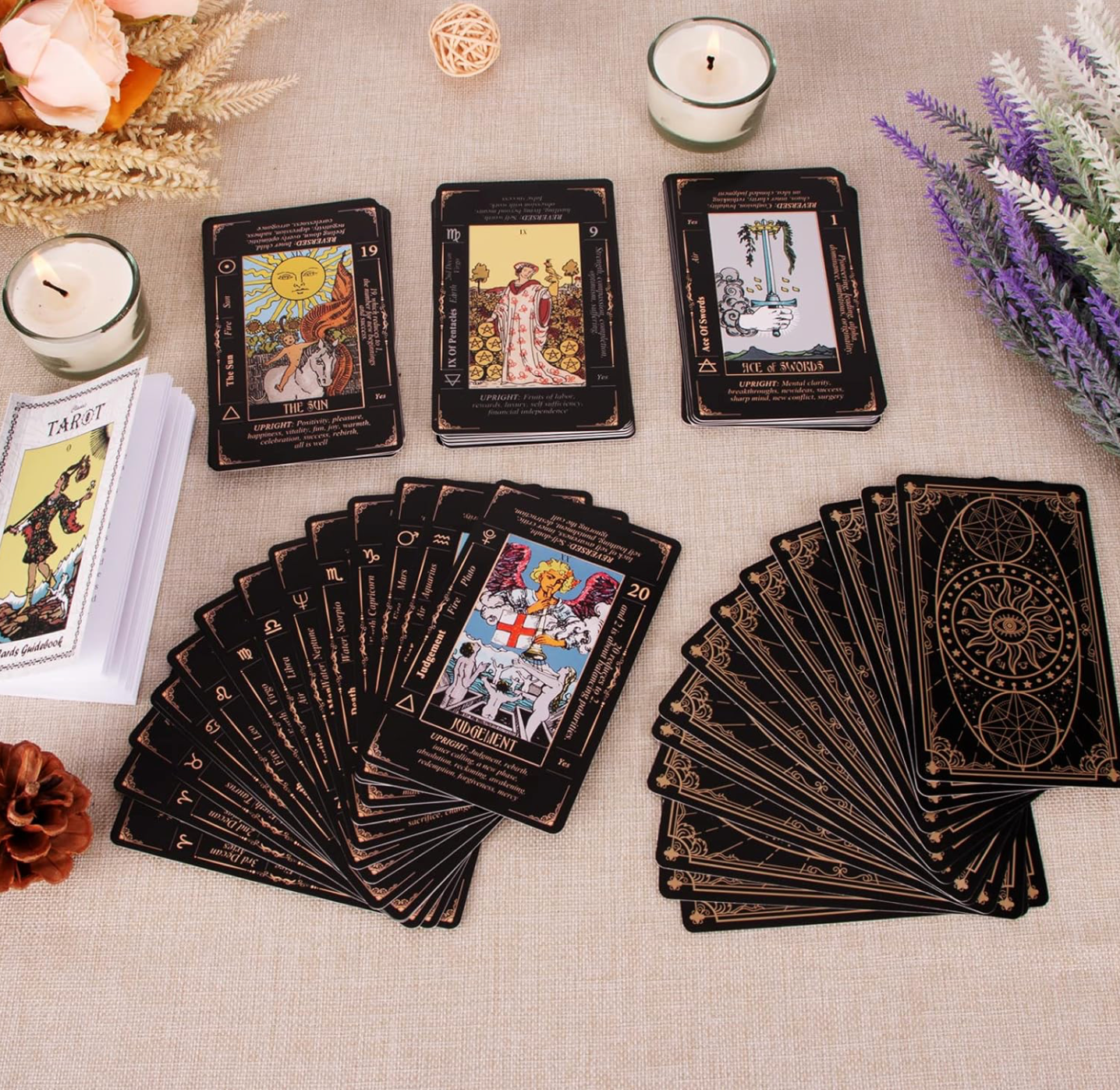 Classic Tarot Cards for Beginners with Meanings, Durable Deck and Guide Book