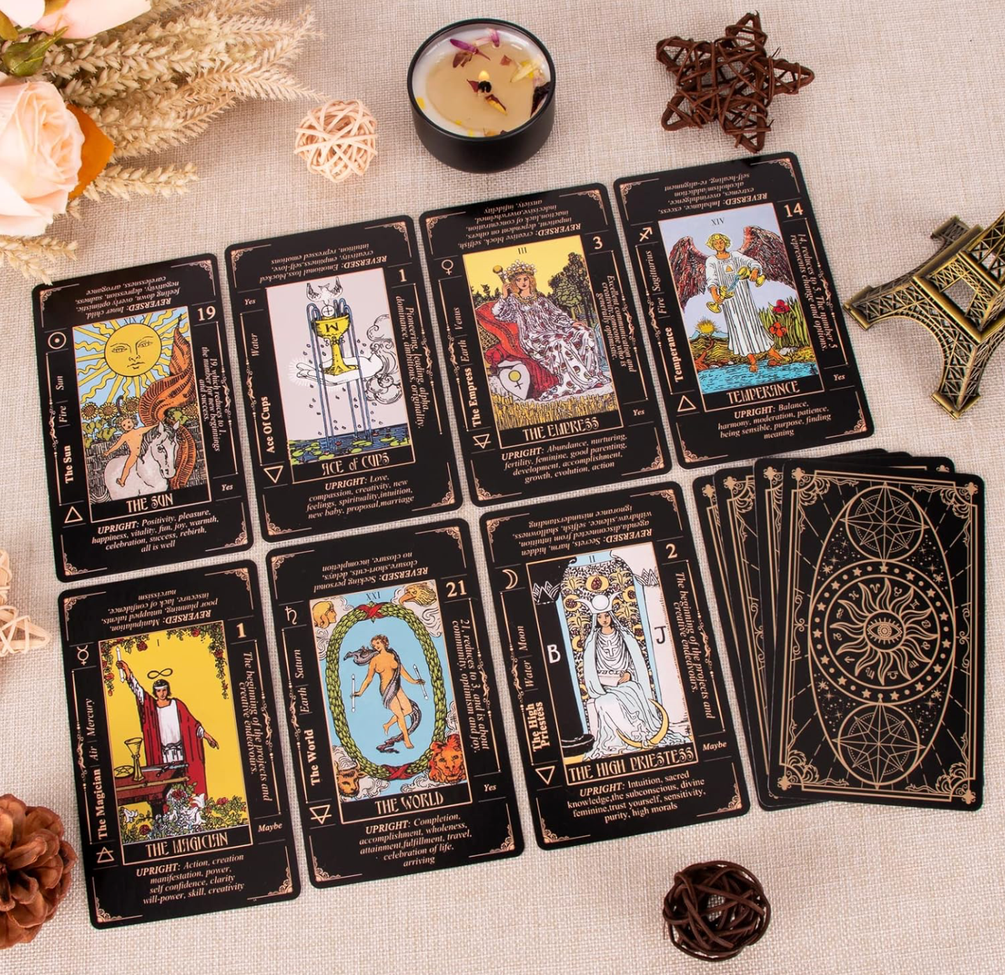 Classic Tarot Cards for Beginners with Meanings, Durable Deck and Guide Book