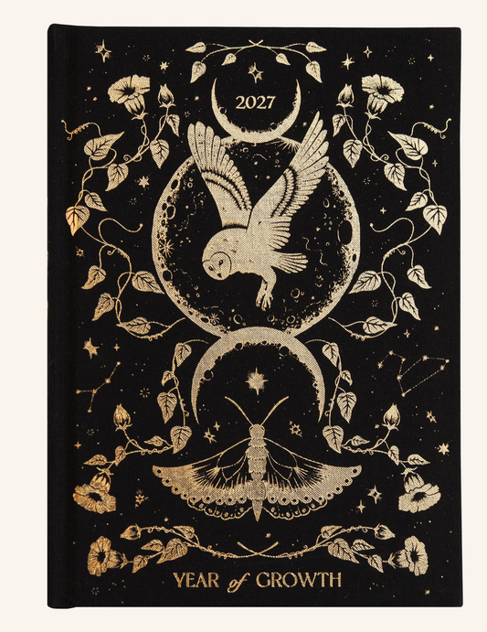Dreamy Moons - Black 2027 Year of Growth Diary